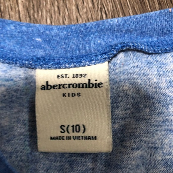 Abercrombie Kids Blue Speckled Moose Logo T-Shirt, Size S (10) - Picture 4 of 4